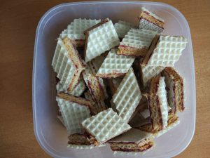 Wafle krówkowo-porzeczkowe