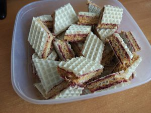 Wafle krówkowo-porzeczkowe